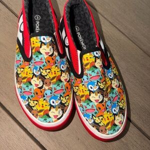 Pokemon Kids Slip-On Shoes Multicolor Red Trim